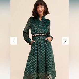 Elegant Dark Green Long Sleeve Dress